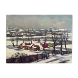 HST painting Denis Reissant "Outskirts of the city" Salon des Indépendants 1975