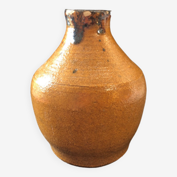 Vintage stoneware mustard vase