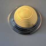 Vintage modernist wall lamp, chrome and sandblasted glass, France 1930