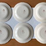 6 assiettes plates anciennes en faïence de gien