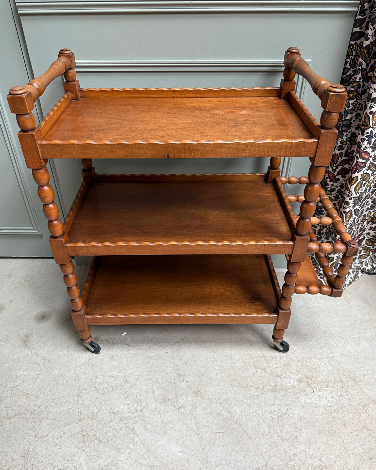 Vintage wooden serving trolley