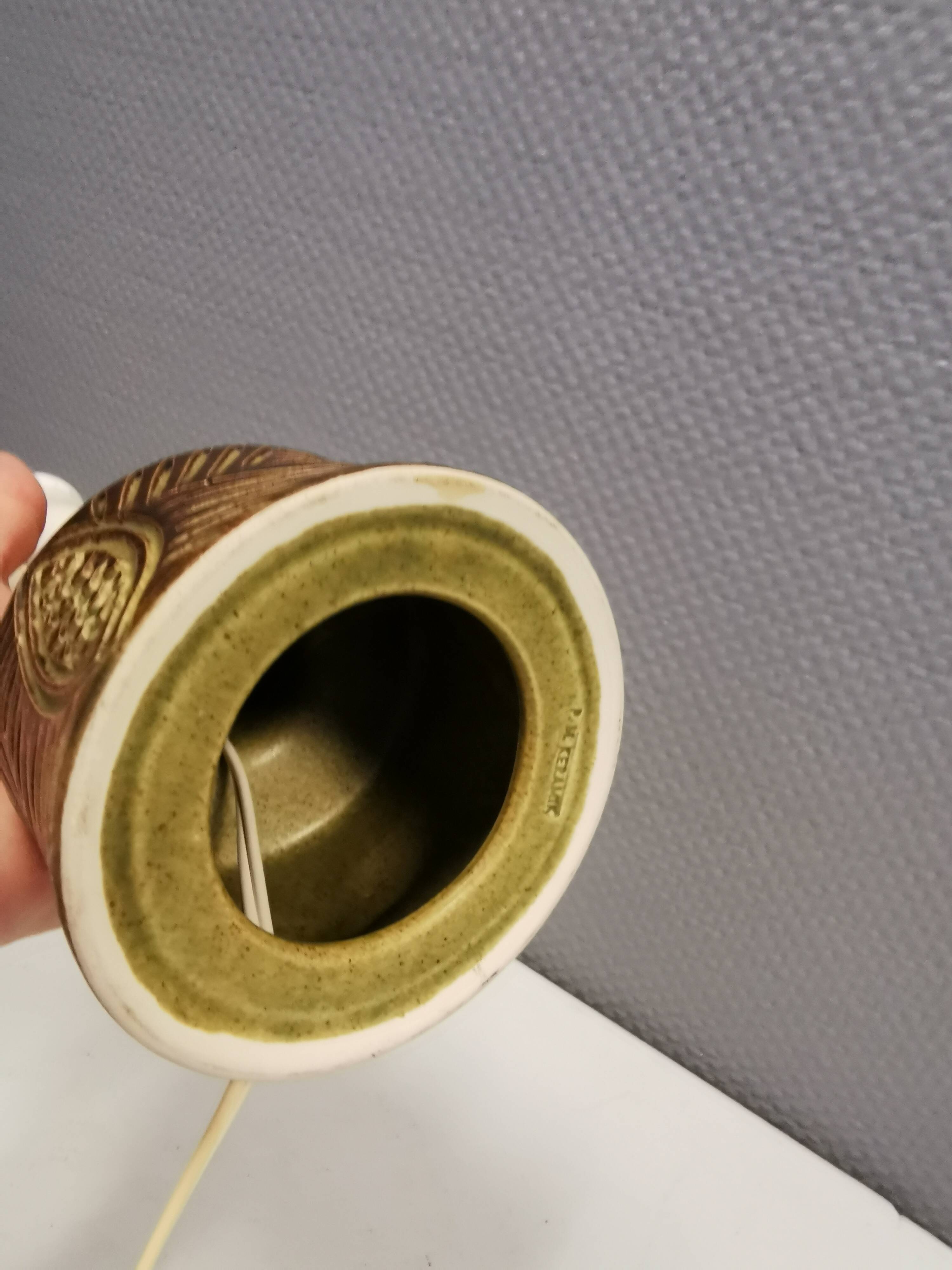 Table lamp from P.M ceramics, Denmark 1970s.