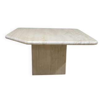 Square travertine table