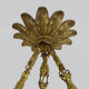 Art nouveau glass washbasin suspension, bronze structure with 3 lights
