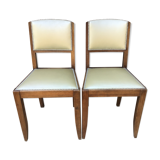 2 solid wood satin art deco chairs