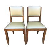 2 chaises art déco satinées bois massif
