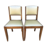 2 solid wood satin art deco chairs