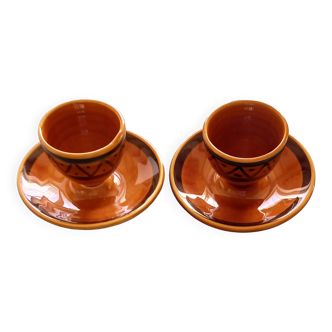 2 Egg cups Argoat Gourin Brittany – Egg cups France - 1970s