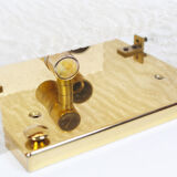 Pair of 1970s Italian brass & Murano glass wall lights