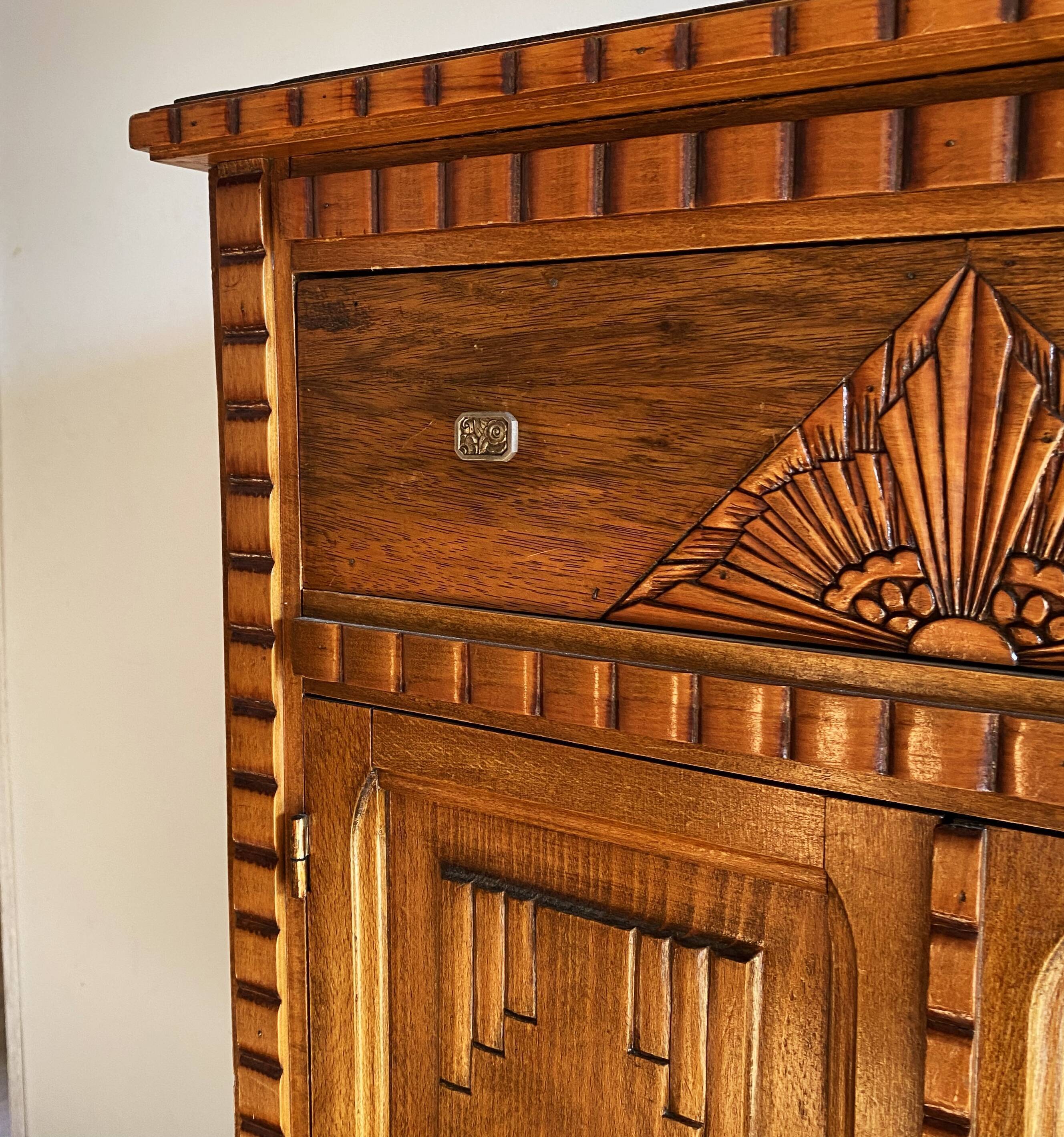 Art deco carved buffet