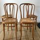 Set of 4 cane chairs in bentwood and honey-coloured cane thonet early 20th century