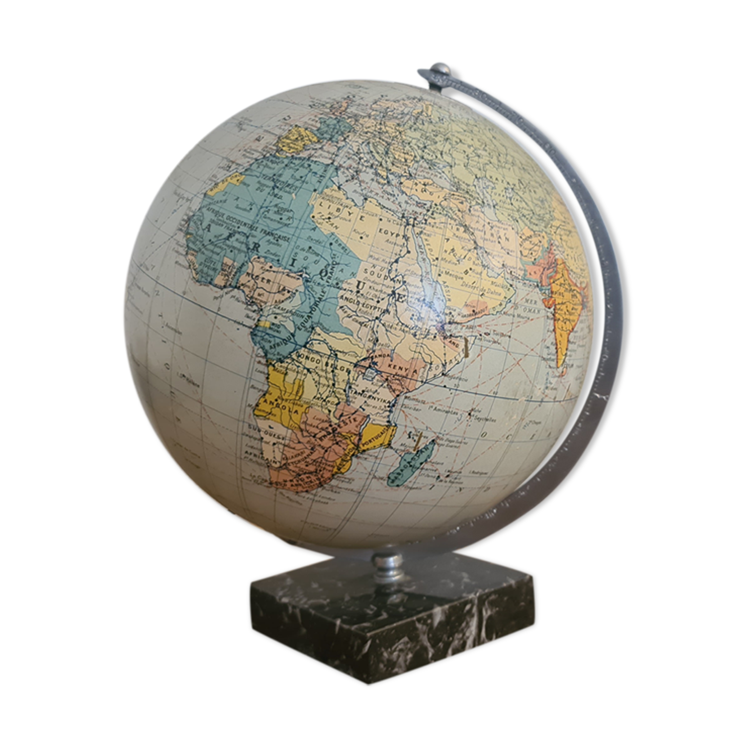 Vintage Globe Taride Marble and Glass