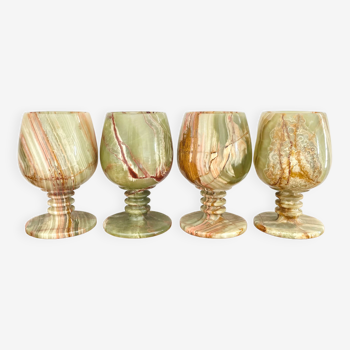 Lot de 4 verres en onyx