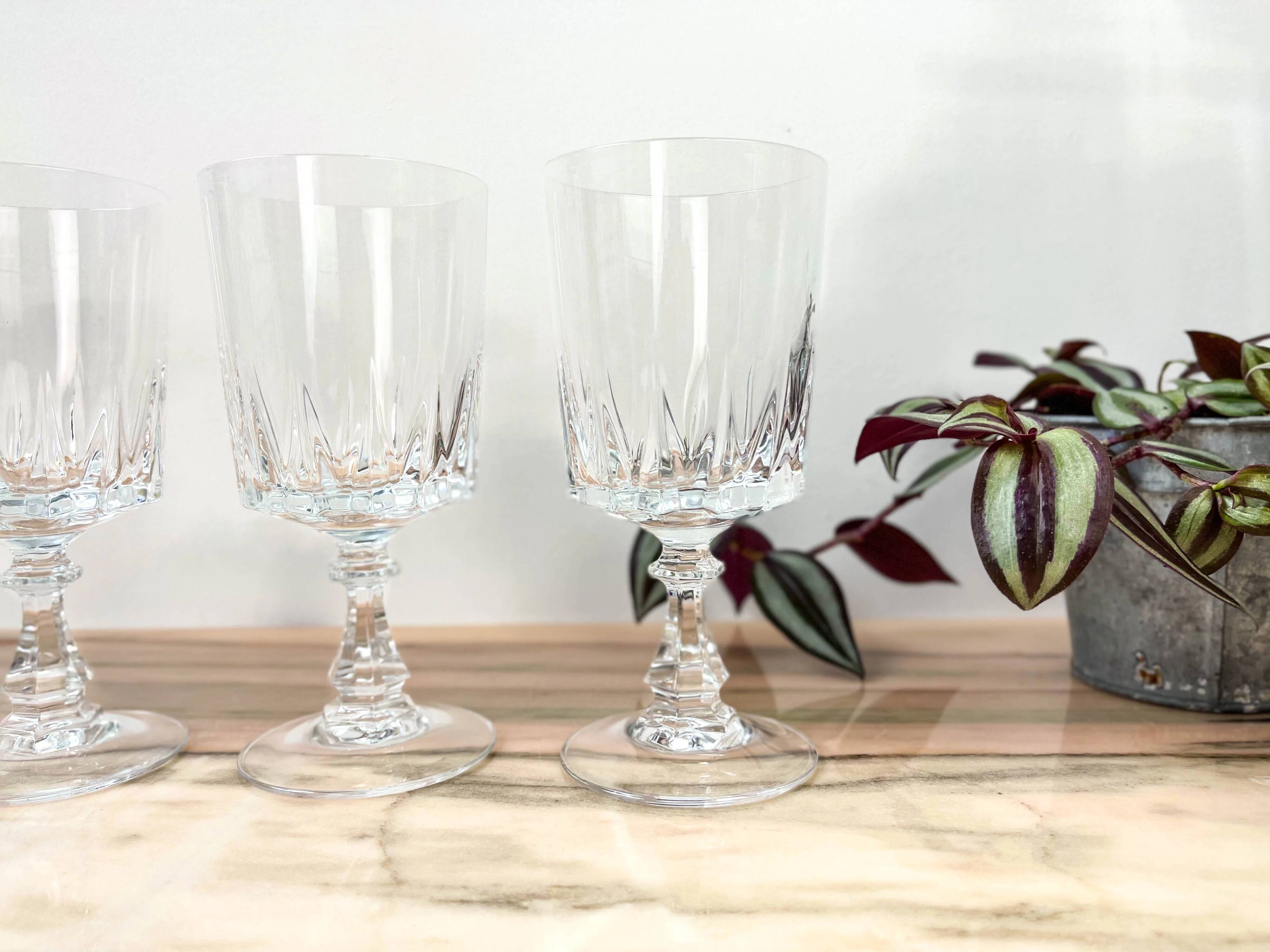 2 verres à eau cristal d'Arques modèle Louvre