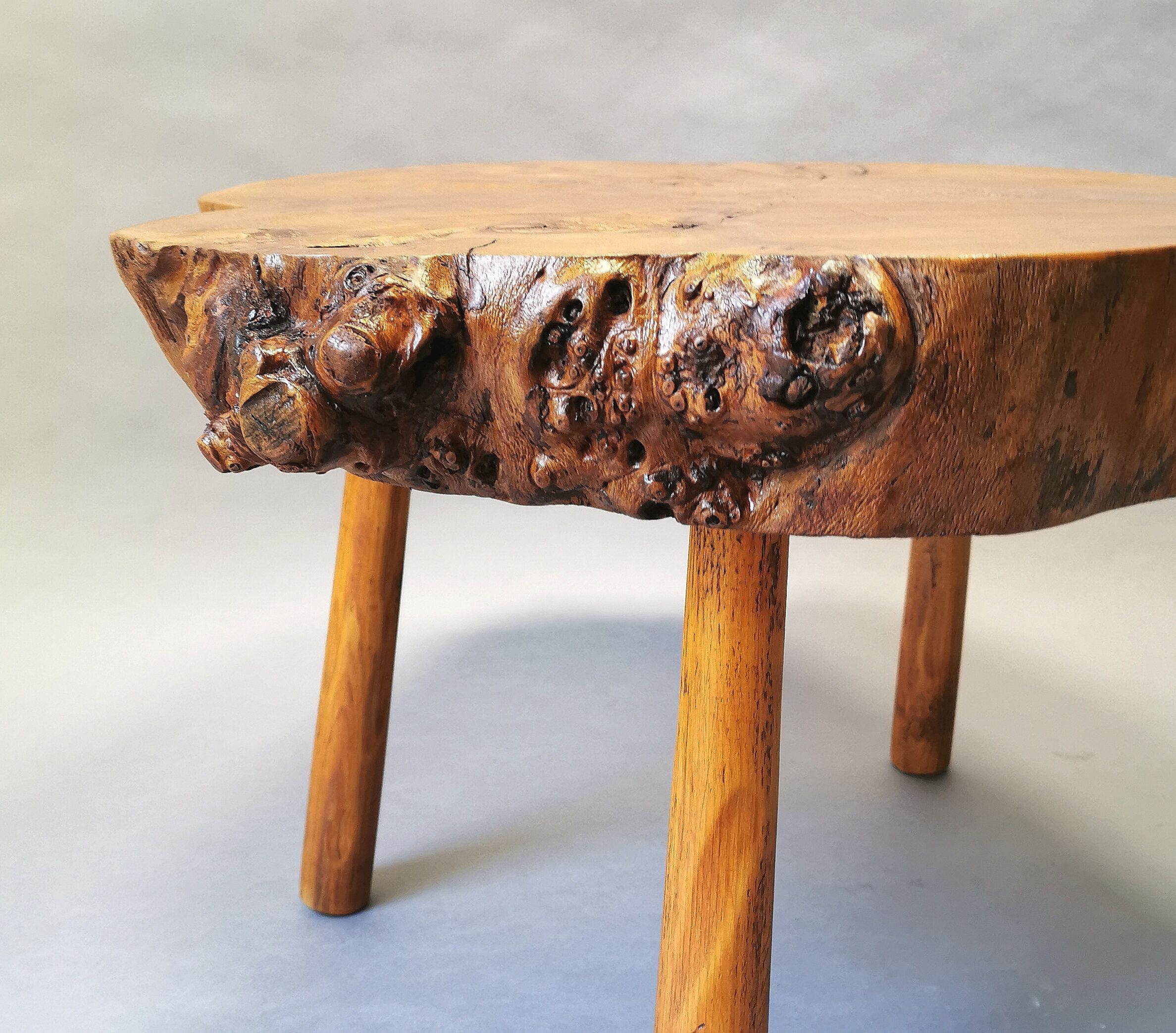 Coffee table elm tree trunk 70s