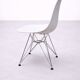 White DSR style Eames chair by Vitra with chrome Eiffel base.