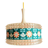 Vintage 1970s plexiglass and flower pendant light