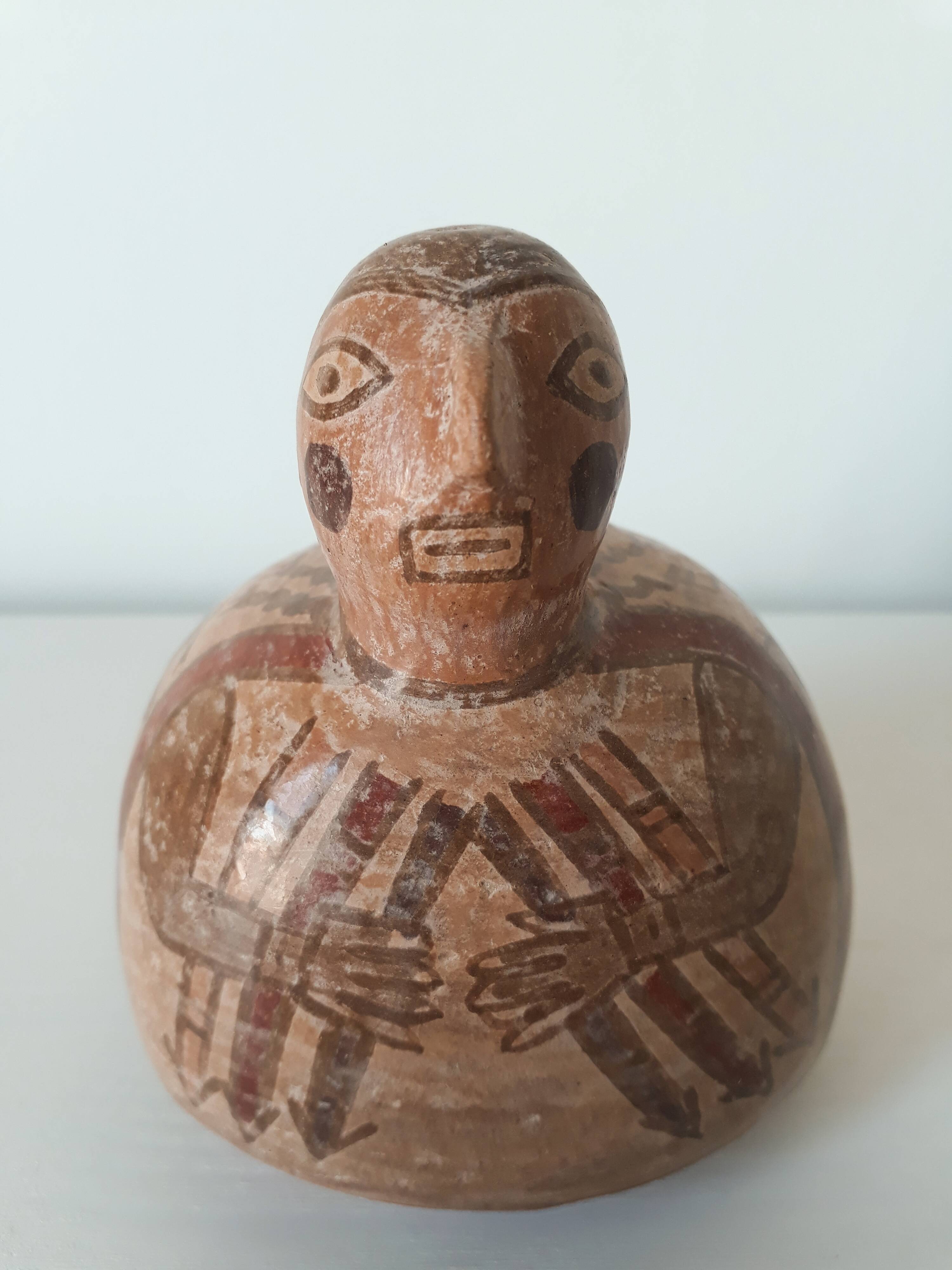 Peruvian stirrup vase with terracotta spout