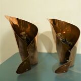 Pair of vintage brass wall lamps 1970