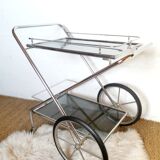 Rolling dessert / chrome bar and smoked glass