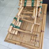Vintage Banbou coffee table and folding stools