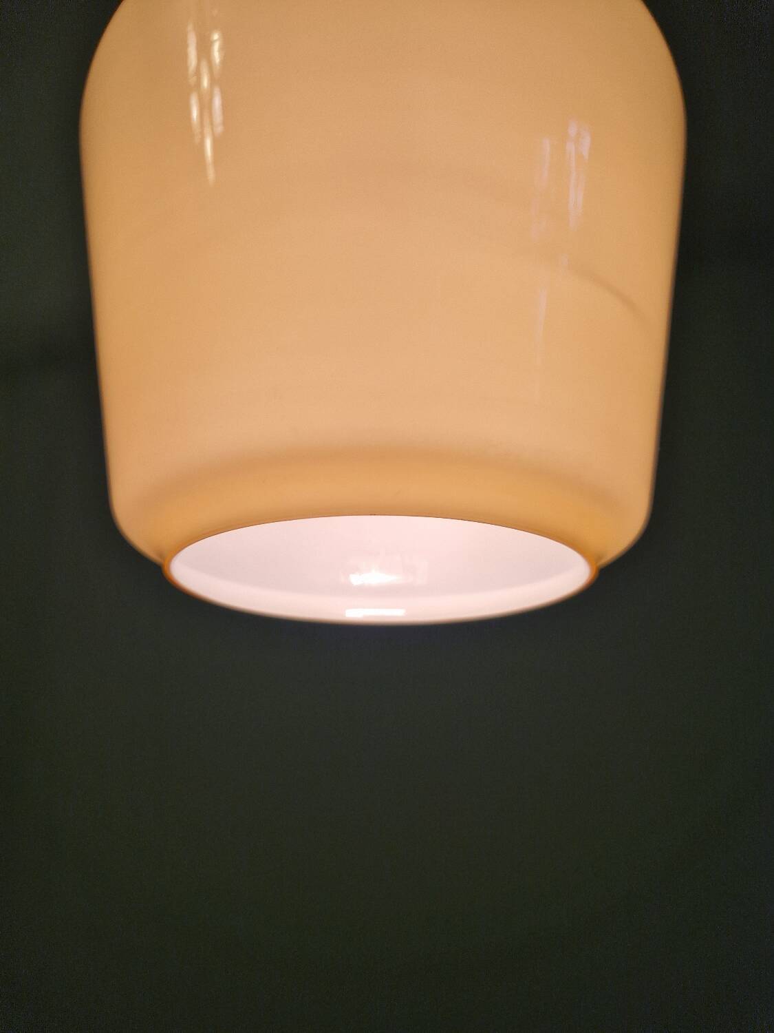 Scandinavian honey-colored opaline pendant light, 1960s