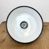 Industrial green enamel pendant lamp, 1960s