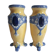 Paire de vases barbotine médaillons