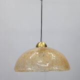 1970s Glass Pendant Light , Italy