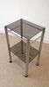 Chrome glass and metal side table