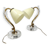 Mid-Century Modern Brass and Glass Table Lamp, 1950s