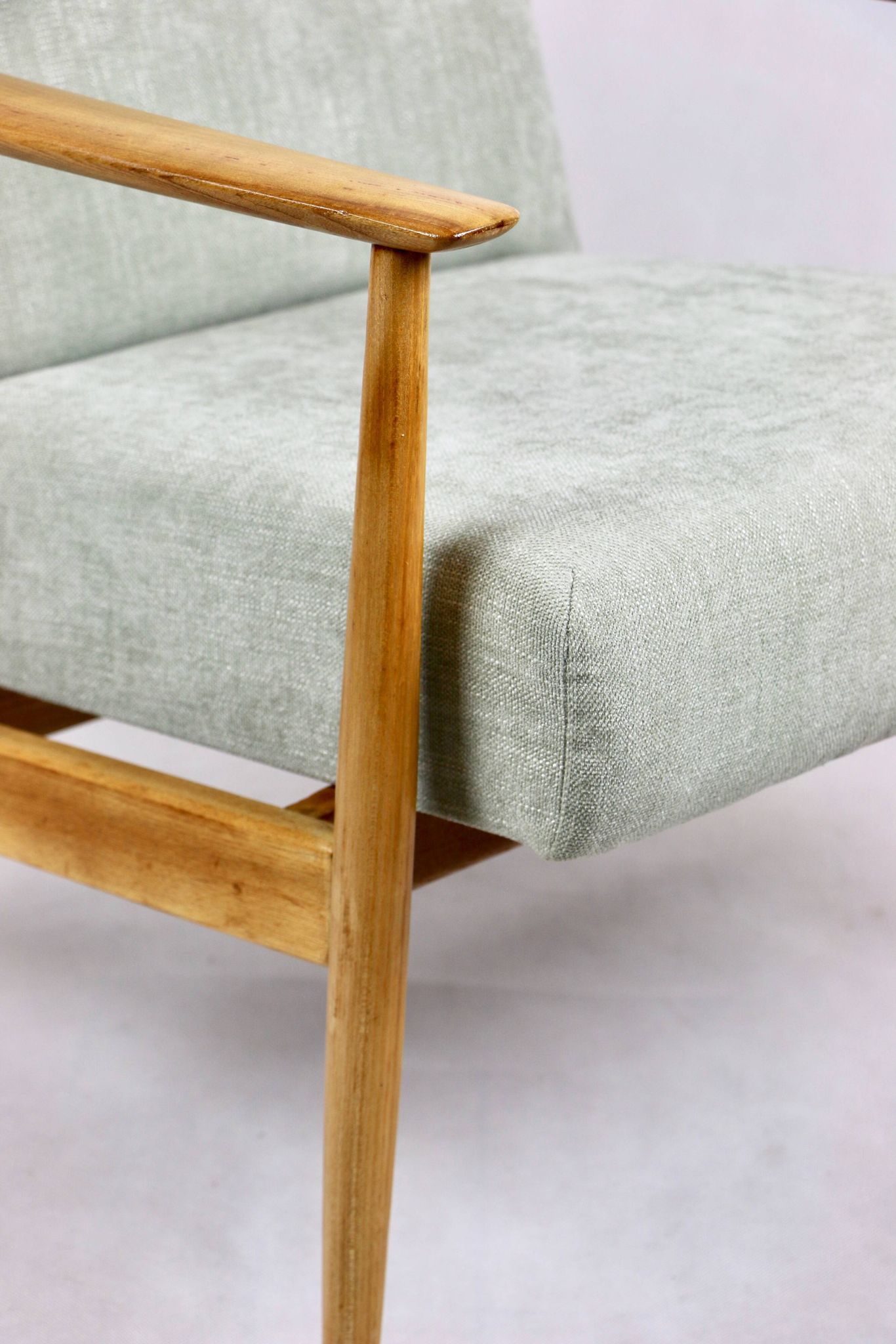 Vintage Danish Light Green Armchair, 1970s