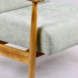 Fauteuil danois en tissu vert, années 1970