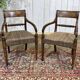 Série de 4 chaises + 2 fauteuils anglais en acajou fin XIXème