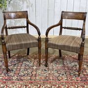 Série de 4 chaises + 2 fauteuils anglais en acajou fin XIXème