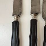 Set of 11 blackened wood table knives Napoleon III XIX