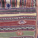 5x11 Red Blue Vintage Kilim Rug 149x326Cm