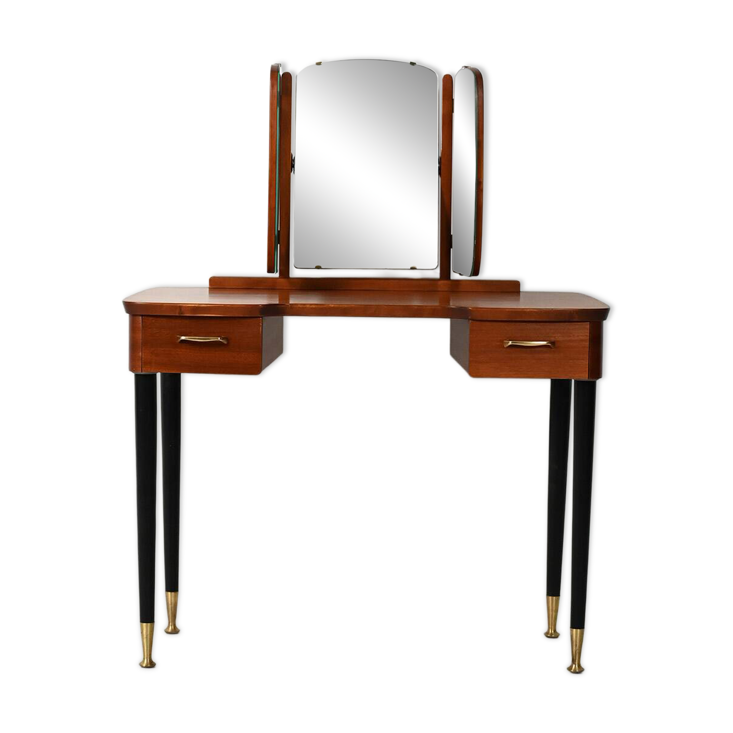 Scandinavian dressing table with triple mirror, 1950s–60s