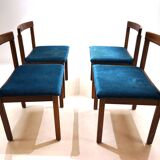 Asko Finland set of 4 Tectonia dining chairs by Jussi Peippo, 1960