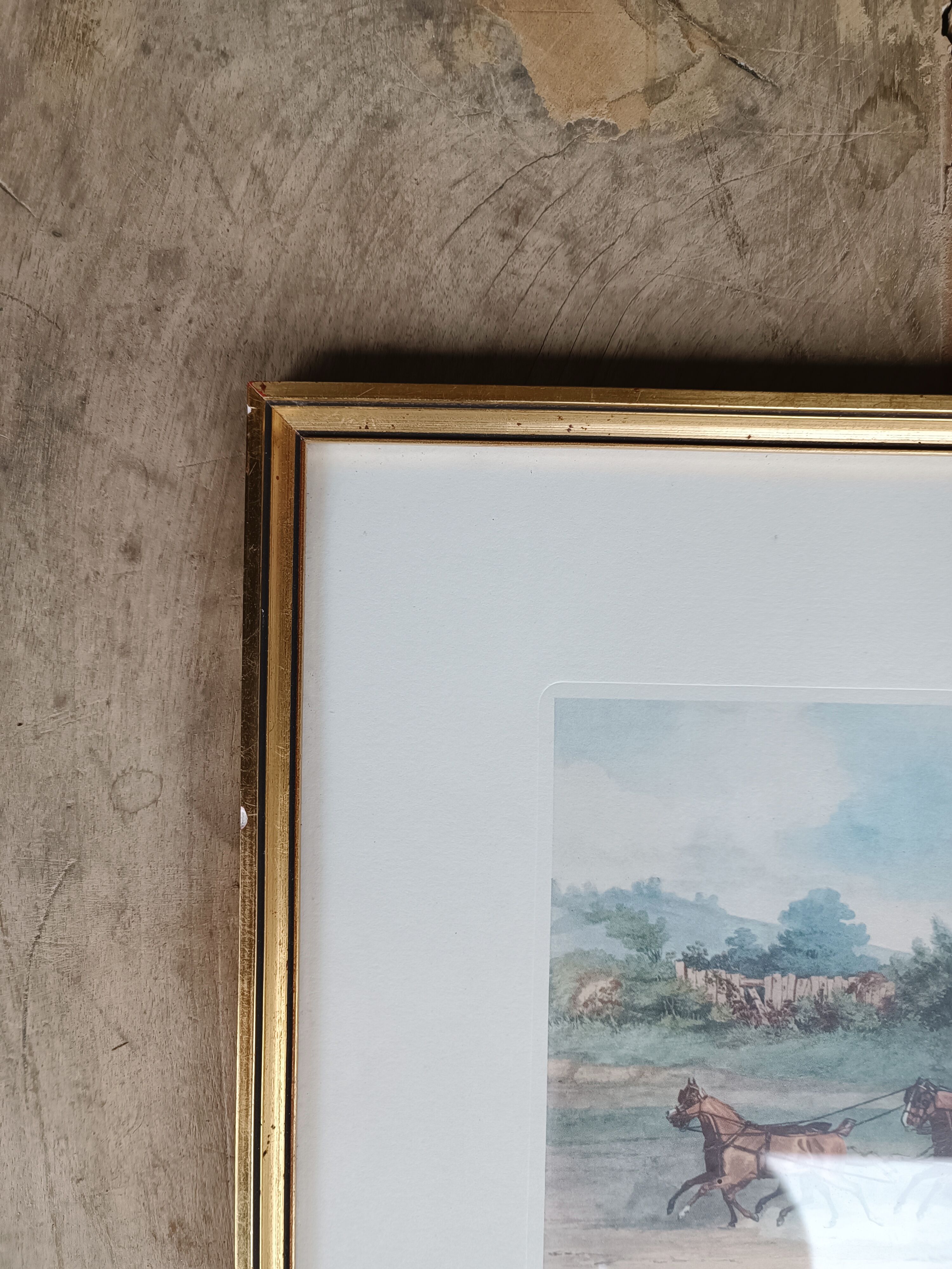 Engraving carriage horse