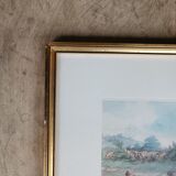 Engraving carriage horse