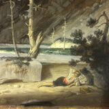 Alphonse de Saint-Beaussant (born in 1842) Pastel on paper mounted on canvas - Sinner