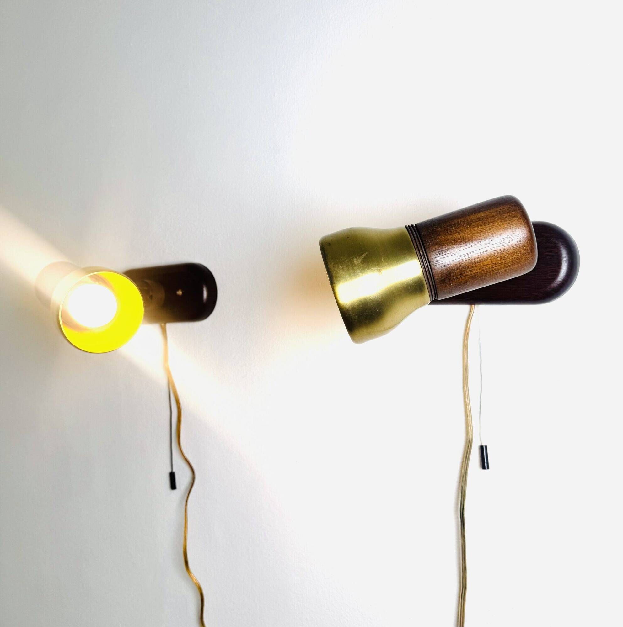 Brass And Amfrosia Wall Lamps By Temde Leuchten, Switzerland 1960S
