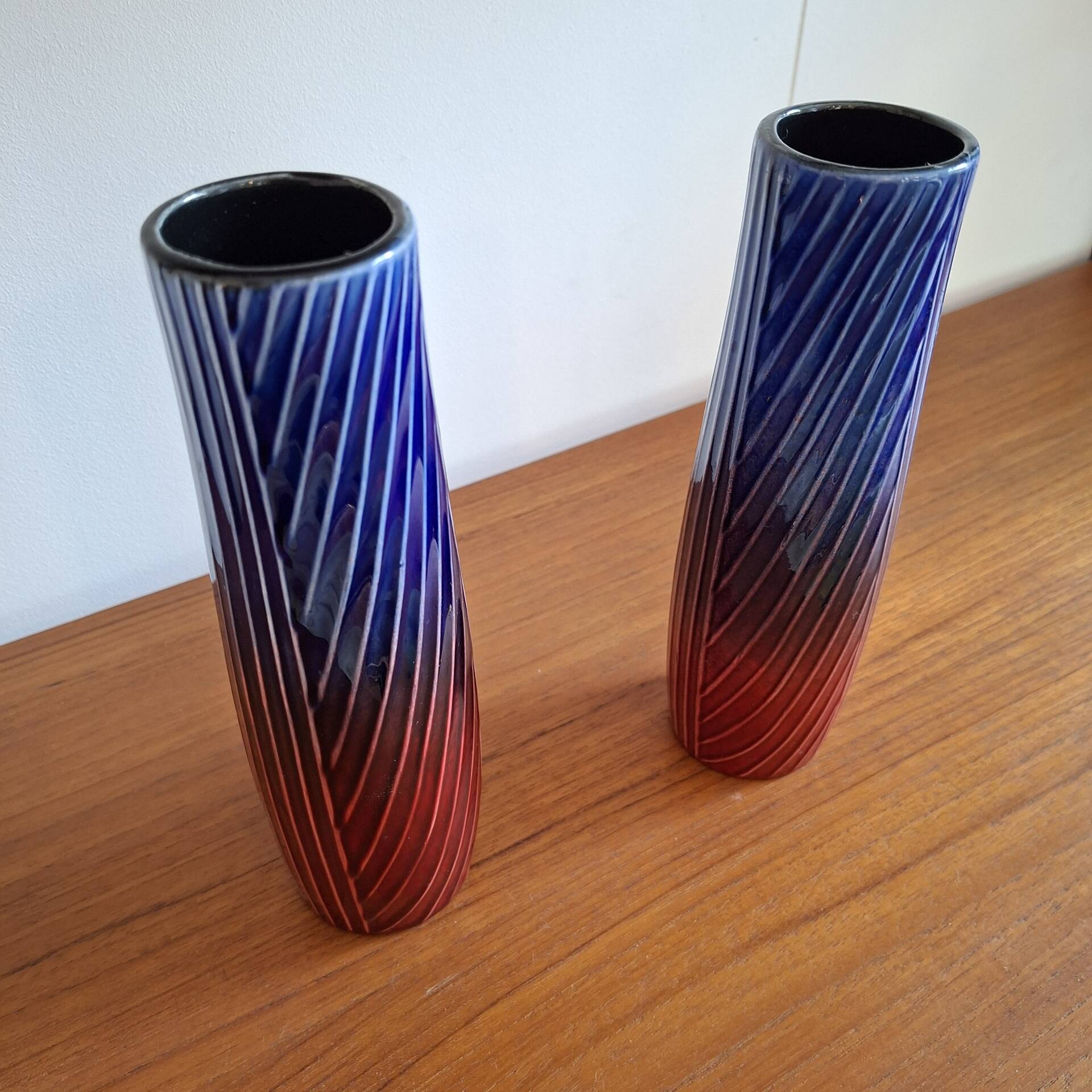 2 vases by Carl-Harry Stålhane, Rörstrand studio, Sweden, 1960s.