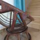 Vintage set of 2 swivel chairs in bamboo and rattan - Papasan shape