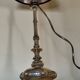 Pied de lampe en laiton bronze doré, ancien flambeau bougeoir électrifié