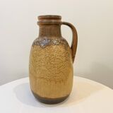 XXL Floor vase ceramic beige brown Scheurich 417-42 Fat Lava West Germany vintage 1950s 1960s