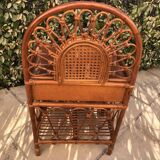 Rattan bedside and vintage bamboo