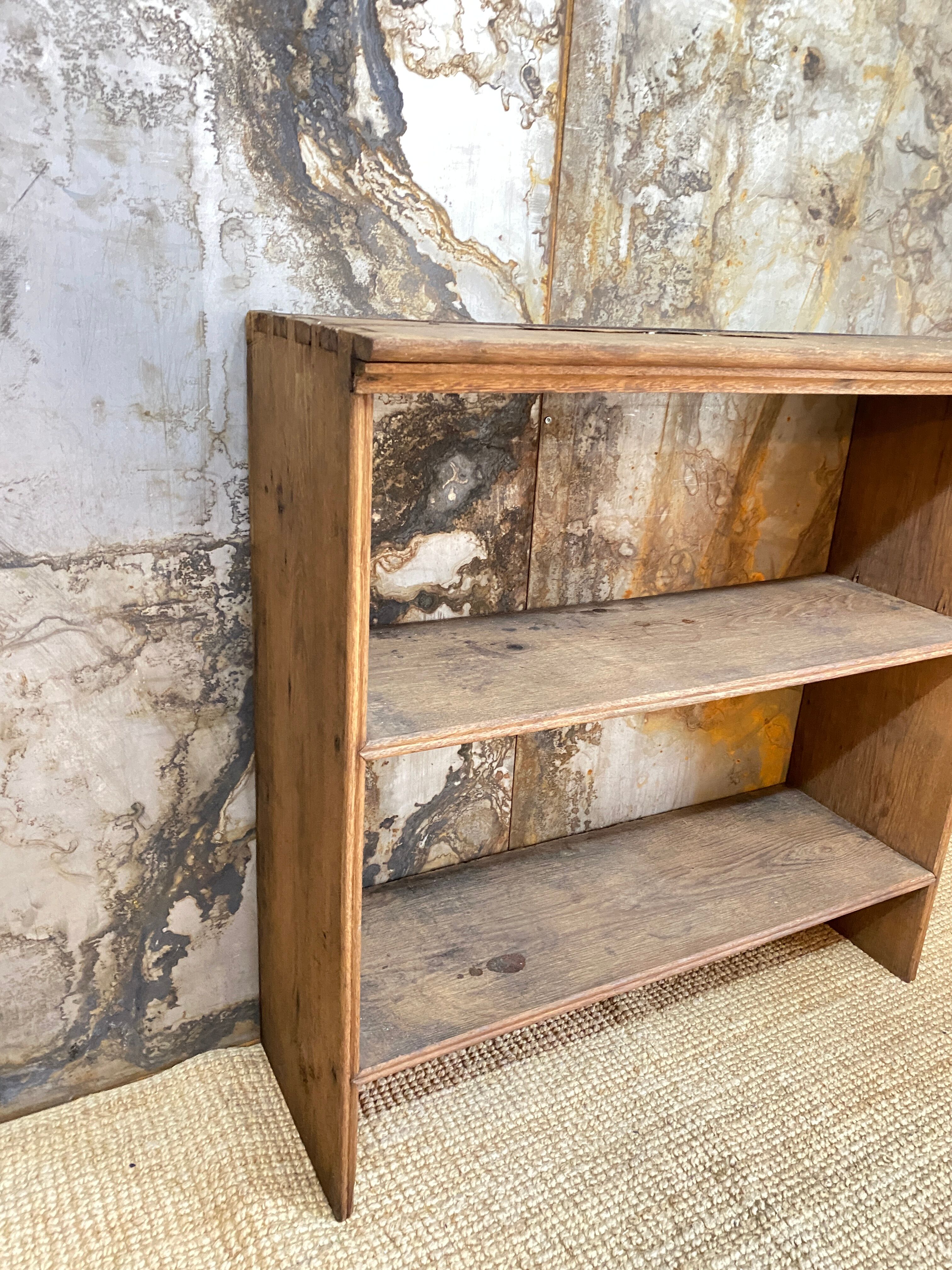 Antique shelf in raw wood