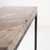Mid-Century Modern Marble and Iron Console